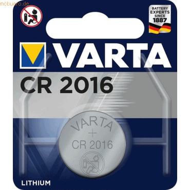 Varta Knopfzelle Lithium CR2016 3V 90mAh