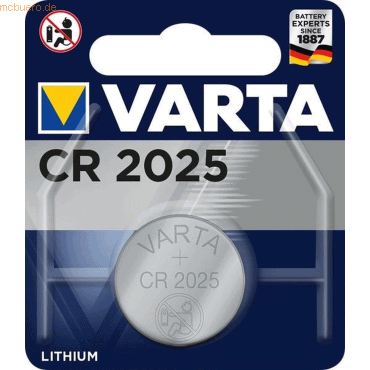 Varta Knopfzelle Lithium CR2025 3V 170mAh