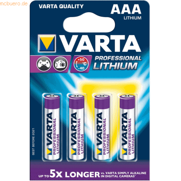 Varta Batterie Micro 1,5V (AAA) 800mAh VE=4 Stück