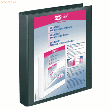 4000225114380 - Präsentationsringbuch VELODUR® 1143180 A4 2 Ringe 25mm Ring-Ø PP-kaschiert 2 Außentaschen schwarz 4000225114380 Veloflex 4000225114380 - Präsentationsringbuch VELODUR® 1143180 A4 2 Ringe 25mm Ring-Ø PP-kaschiert 2 Außentaschen schwarz 4000225114380 Veloflex