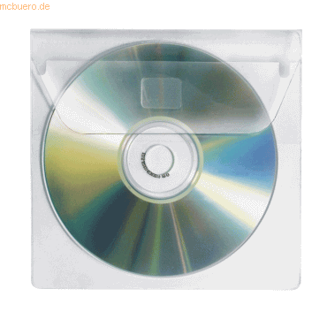 100 x Veloflex CD-Hüllen transparent mit Lasche selbstklebend
