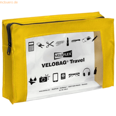 6 x Veloflex Reißverschlusstasche Velobag Travel A5 gelb