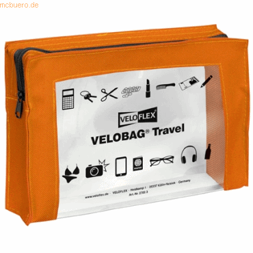 6 x Veloflex Reißverschlusstasche Velobag Travel A5 orange