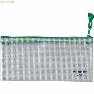 4000225270604 - Reißverschlußtasche Mesh Bag PVC A6 200x100mm farblos grün