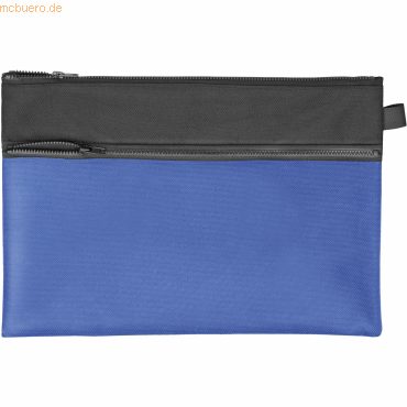 5 x Veloflex Reißverschlusstasche Velobag Combi A4 Stoff schwarz/blau