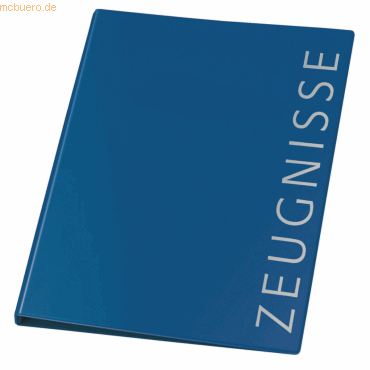 4000225020018 - Zeugnismappen-Ringbuch 4144250 blau A4 4-Ring Ø 16mm mit 10 Hüllen