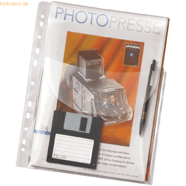 10 x Veloflex Jumbo-Prospekthülle A4 PP glänzend 0,2mm transparent