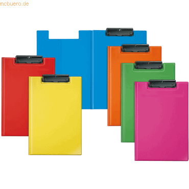 4000225063497 - 6 x Clipboard Velocolor A4 PVC für 100 Blatt sortiert