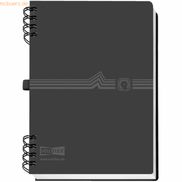 5 x Veloflex Adressbuch A5 schwarz 12-teiliges Register mit 72 Einlege