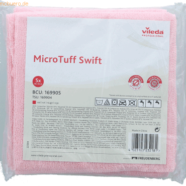 4023103139190 - 20 x Microfasertuch MicroTuff Swift rot VE=5 Stück