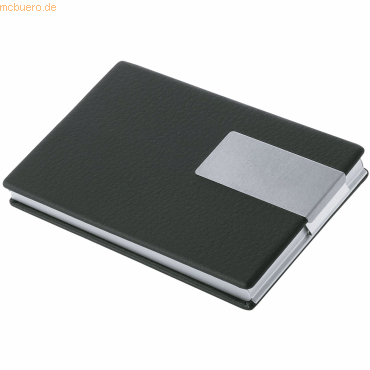 Wedo Visitenkartenbox für Karten 90x57 mm schwarz/silber
