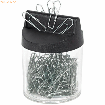 4003801807362 - Klammernspender rund transparent gefüllt mit 125 Klammern silber 4003801807362 - Klammernspender rund transparent gefüllt mit 125 Klammern silber