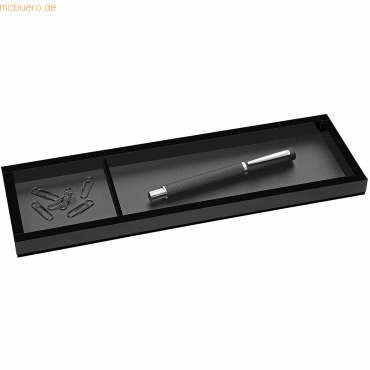 4003801861043 - Stiftschale Black Office schwarz mattiert glänzend 2 Fächer