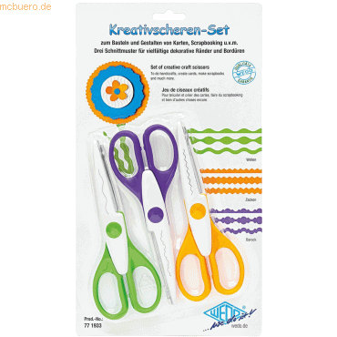 Wedo Kreativscheren-Set 16,0cm 3 Schnitte VE=3 Stück