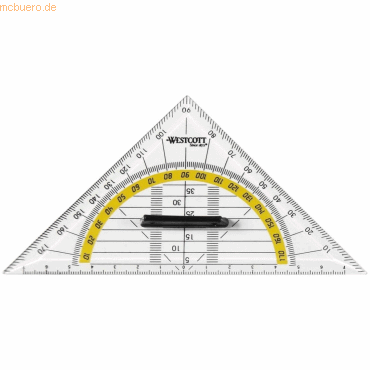 4027521512207 - Kunststoff-Geometriedreieck E-10133BP transparent 16cm mit abnehmbarem Griff 4027521512207 Westcott