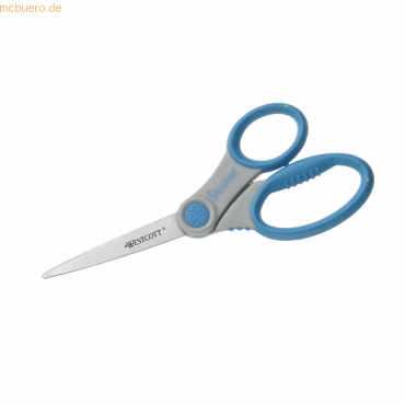 Westcott Schere Microban Softgrip 18,0 cm grau/blau