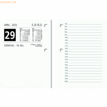 Zettler Umlegekalender-Ersatzblock 8x10,8cm 2025