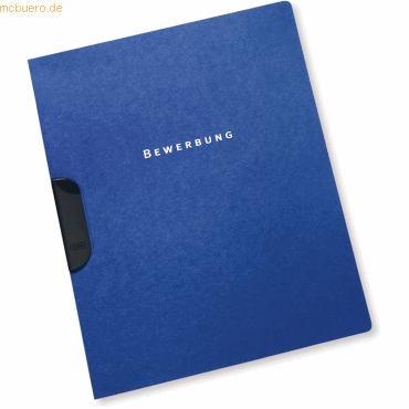 Bewerbungsmappe job excellent mit clip-fix Karton f&uuml;r 30 Blatt dunkelblau