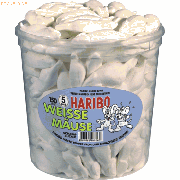 Fruchtgummi Haribo Weiße Mäuse VE=150 Stück