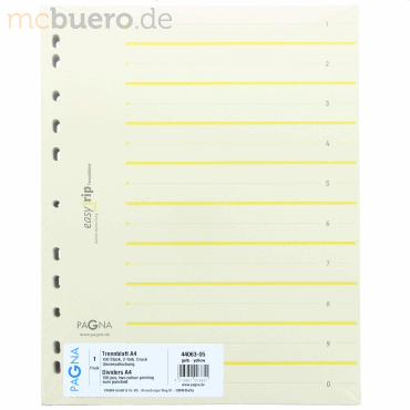 Trennblätter A4 2-farbig mit Perforation 100 Stück gelb