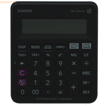 Tischrechner MJ-120 D plus 12-stellig Batterie/Solar-Betrieb schwarz