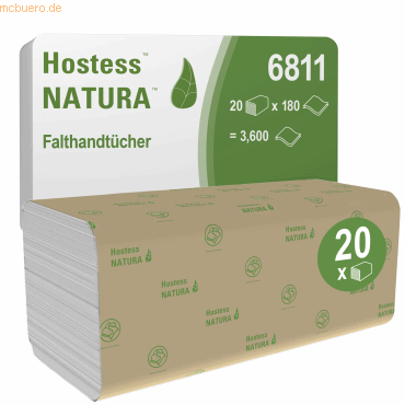 Papierhandtuch Natura 6811 Z/Z 2-lagig 25x23cm 20x180 Blatt