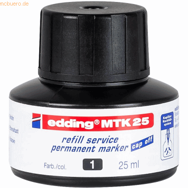 Nachfülltinte edding MTK 25 refill service für edding Permanentmarker 25ml schwarz