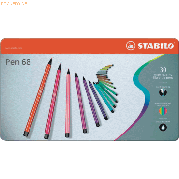 Fasermaler pen 68 Metall-Etui mit 30 Stiften