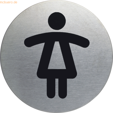 Piktogramm 'WC Damen' Edelstahl