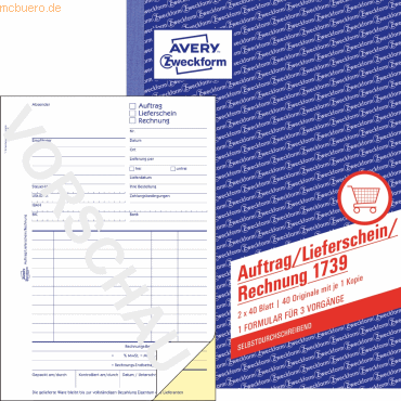 Formularbuch Auftrag A5 2x40 Blatt selbstdurchschreibend