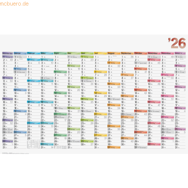 Plakatkalender 106x66,6cm Dataline 2026