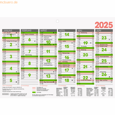 Tafelkalender A5quer 2025