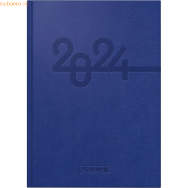 Buchkalender 798 A5 1 Tag/Seite Kunstleder blau 2024