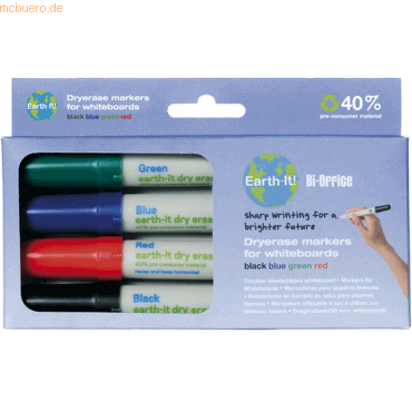 Whiteboardmarker Earth-It 4 Farben sortiert