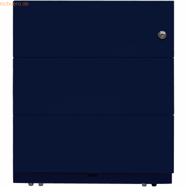 Rollcontainer Note NWA Stahl 3x Materialschub HxBxT 495x420x565mm oxfordblau