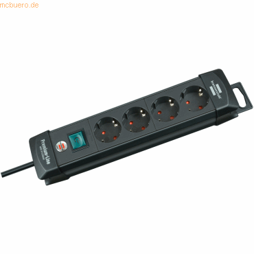 Steckdosenleiste Premium-Line 4-fach 1,8m mit Schalter schwarz