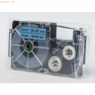 Schriftbandkassette XR-9 BU 9mm schwarz auf blau