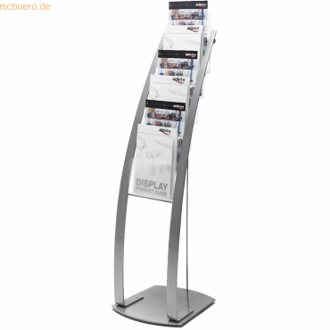 Prospektst&auml;nder Contemporary A4 6 F&auml;cher silber