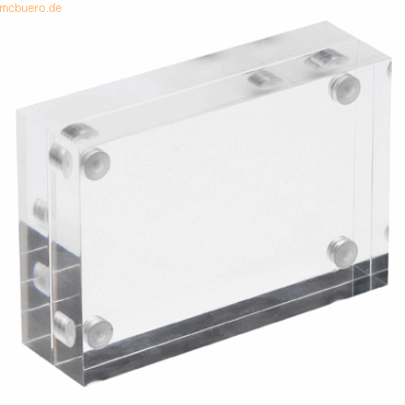 Acrylblock magnetisch 9,5x6,5x3cm transparent (für Visitenkarten)