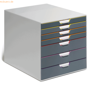 Schubladenbox Varicolor 7 7 Fächer grau/farbiger Verlauf