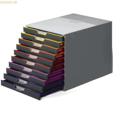 Schubladenbox Varicolor 10 10 Fächer grau/farbiger Verlauf