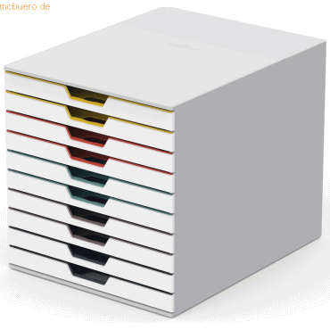 Schubladenbox Varicolor Mix 10 A4 10 Fächer geschlossen grau/mehrfarbig