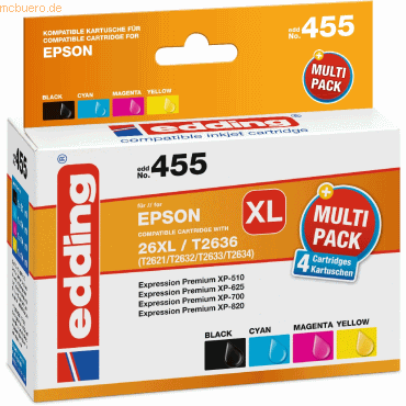 Druckerpatronen Mulitpack kompatibel mit Epson No. T26XL color