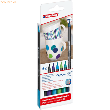 Porzellan-Pinselstift edding 4200 1-4 mm VE=6 Farben