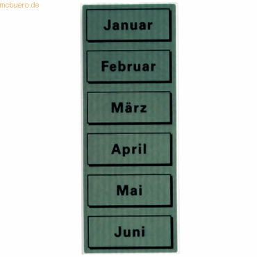 Inhaltsschilder Monatsnamen selbstklebend grau