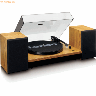 Lenco LS-300WD Plattenspieler mit ext. Lautsprechern (Holz)