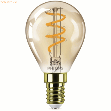Philips LED Lampe Vintage Tropfen 15W E14 Gold 1er P-