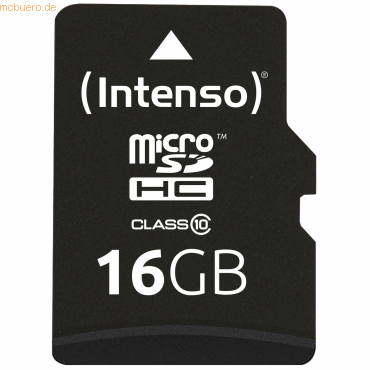 Intenso 16GB microSDHC Class 10 + SD-Adapter