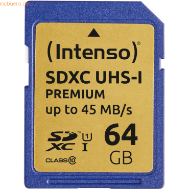 Intenso 64GB Secure Digital Cards SDXC