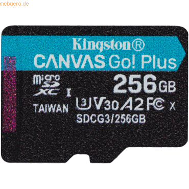 Kingston 256GB microSDXC Canvas Go Plus 170R A2 U3 V30 Single